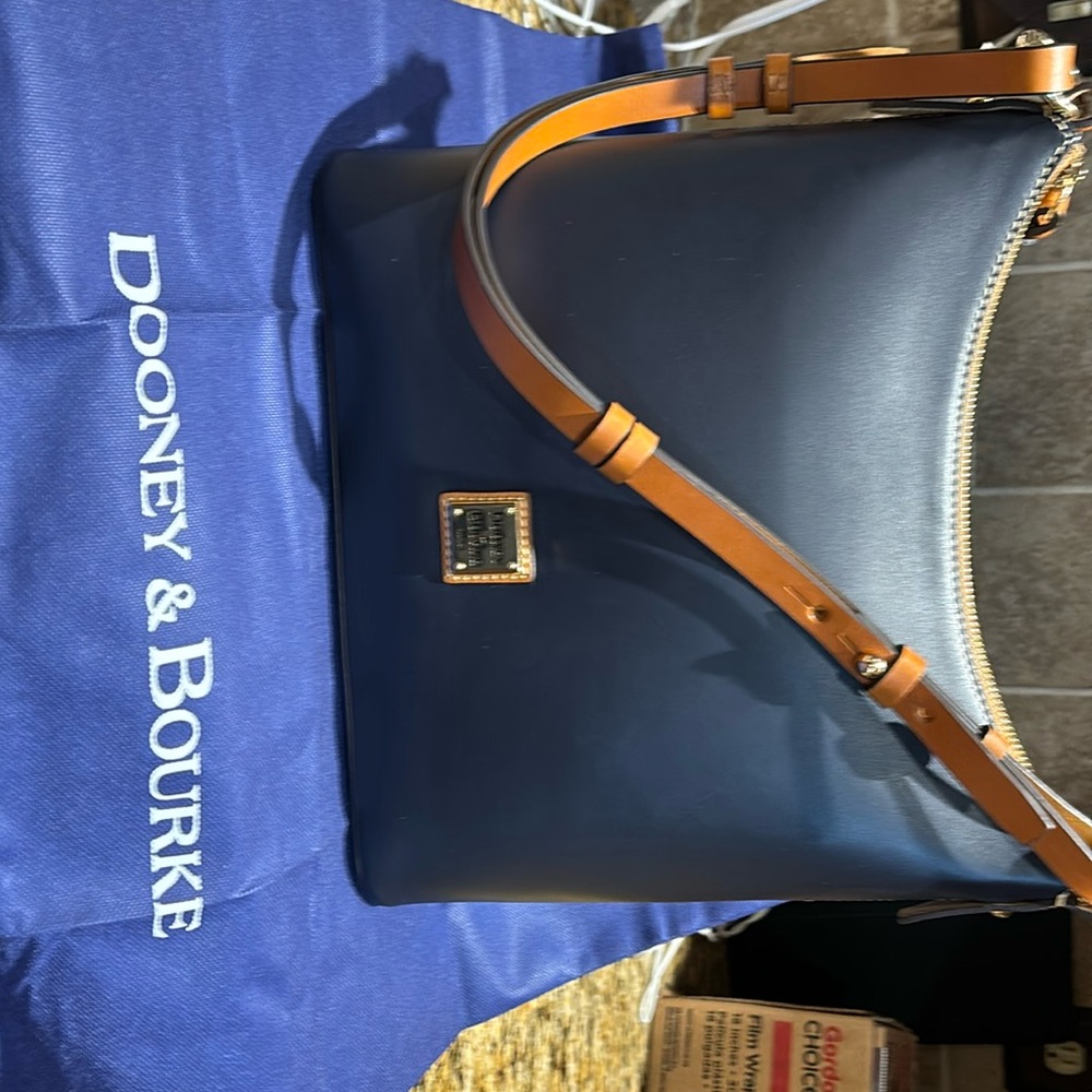 Dooney & Bourke Navy Blue Leather Shoulder Bag